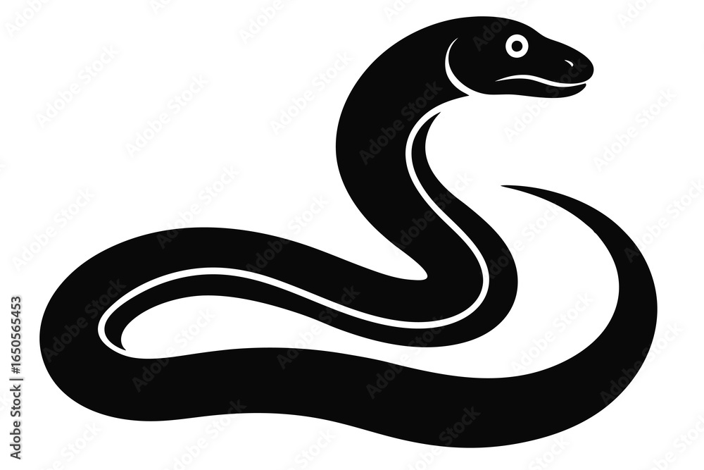 Fototapeta premium Solid color Mamushi Snake animal vector design