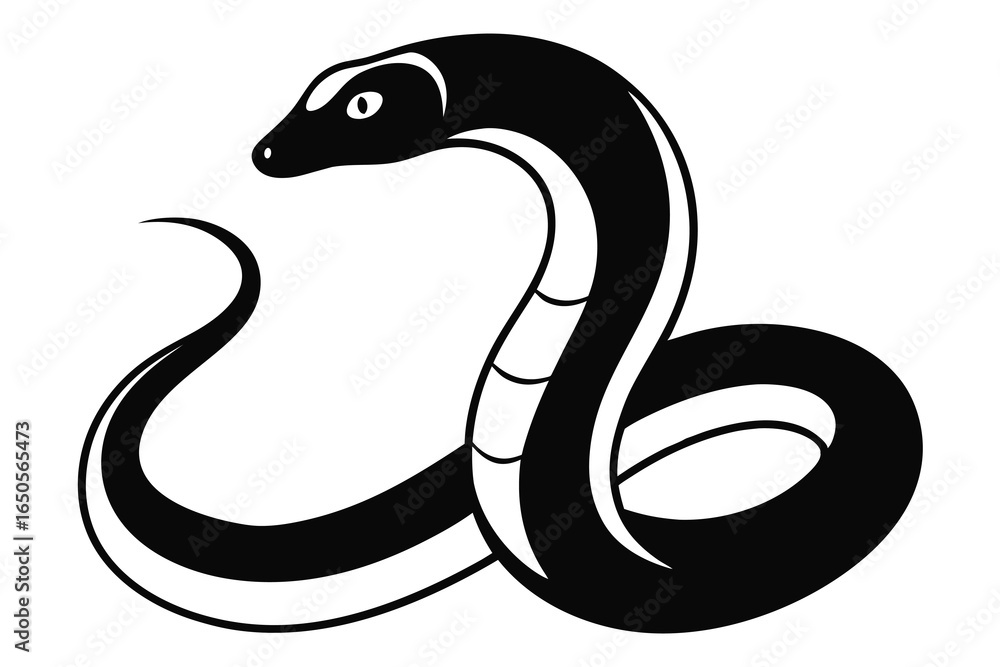 Naklejka premium Solid color Mamushi Snake animal vector design