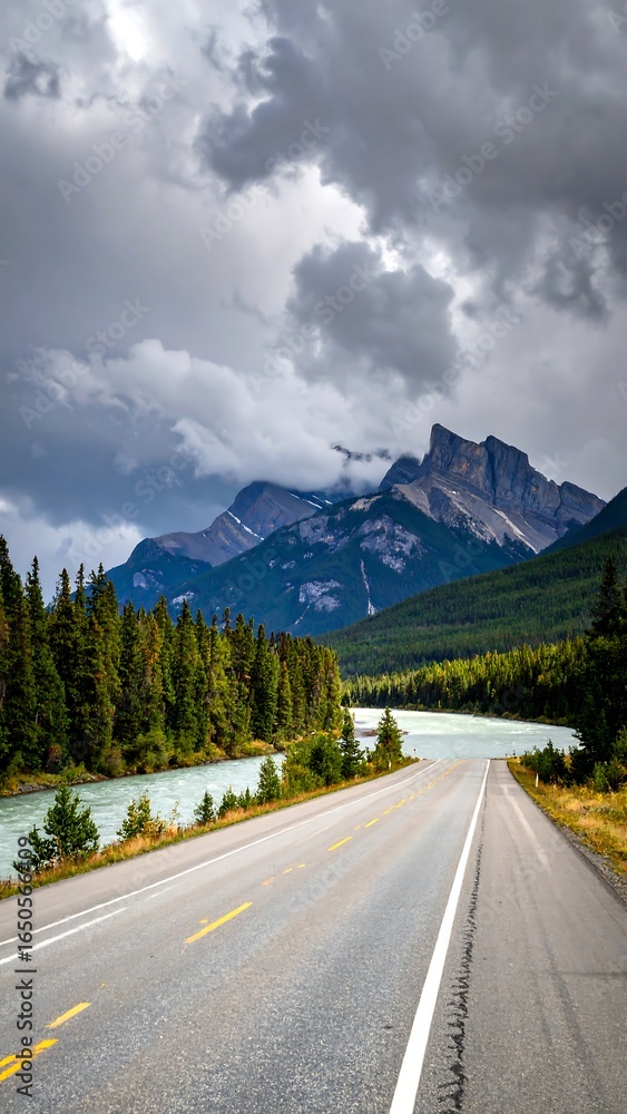 Fototapeta premium Scenic highway winding through mountain valley