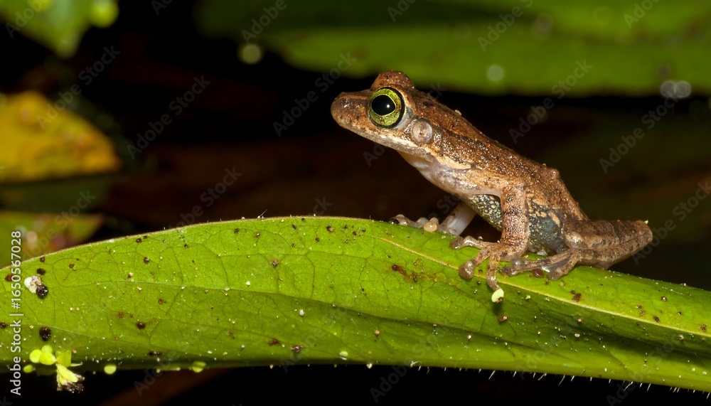 Obraz premium Small frog on a leaf