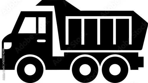 Construction Tipper Lorry Vehicle Silhouette
