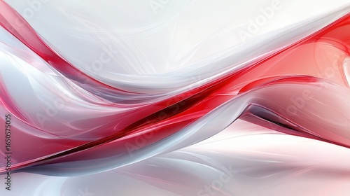 Abstract red and white fluid lines