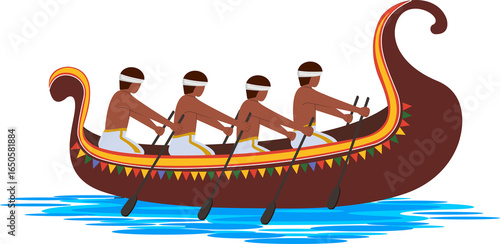 Canvastavla snake boat race in Onam festival celebration Happy Onam festival of South India