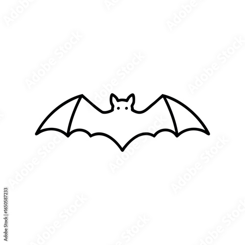 Minimalist black and white bat icon