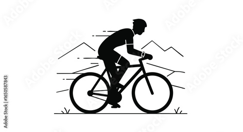 Wearable technology concept with geometric athletes in yoga poses, symbolizing a fusion of health and innovation