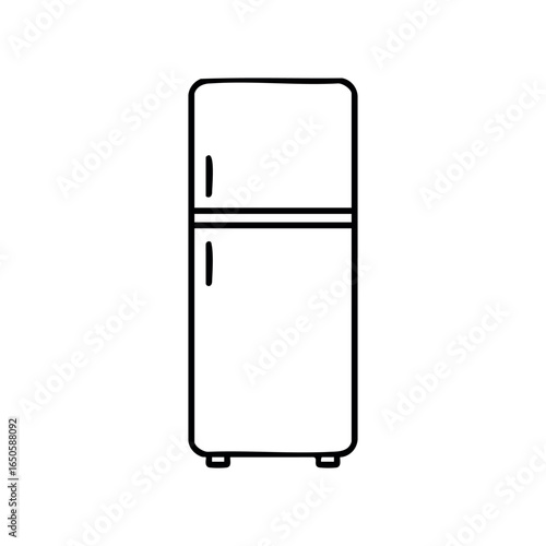 Simple black and white refrigerator drawing