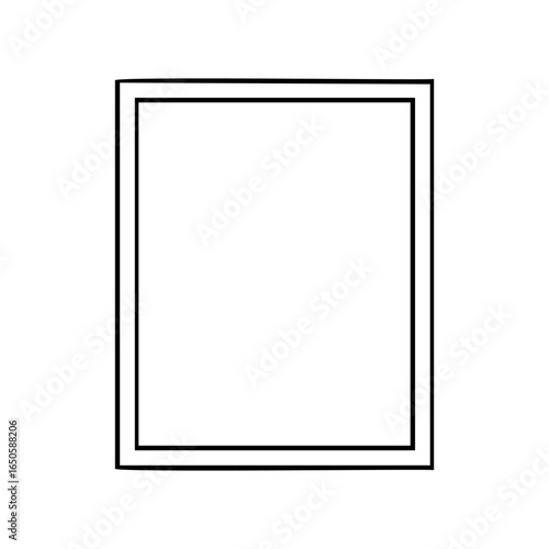 Blank vertical hardcover book cover design with simple border