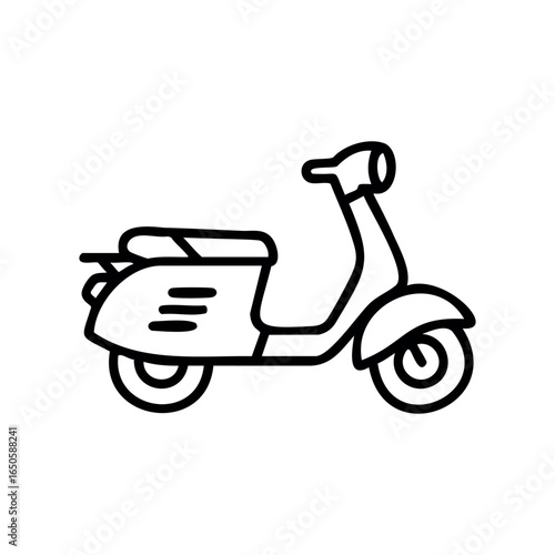 Simple black scooter line art illustration