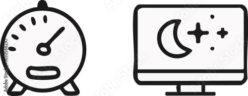 Speedometer and Night Mode Computer Icons.