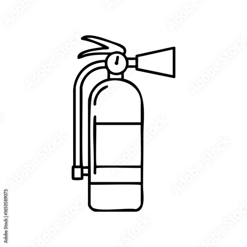 Fire extinguisher outline illustration for safety and emergency preparedness