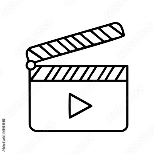 Clapperboard icon for film and video production