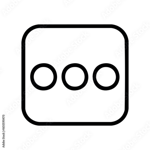 Minimalist black and white ellipsis design icon