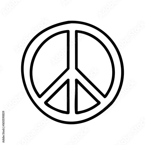 Black and white peace sign symbol