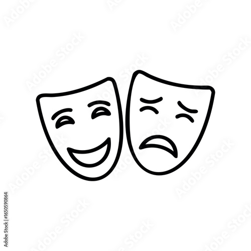 Comedy and tragedy theater masks symbolizing emotions