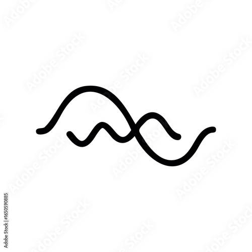 Black wavy line - minimalist abstract art symbol