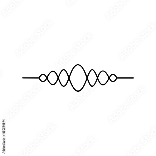 Elegant geometric line design with symmetrical curves and swirls