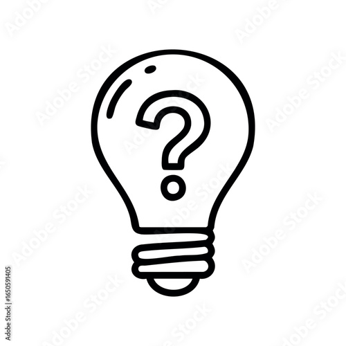 Light bulb with question mark symbolizing ideas and innovation