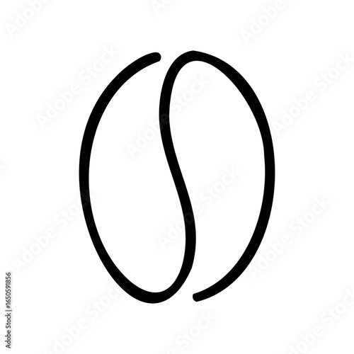 Minimalist coffee bean drawing