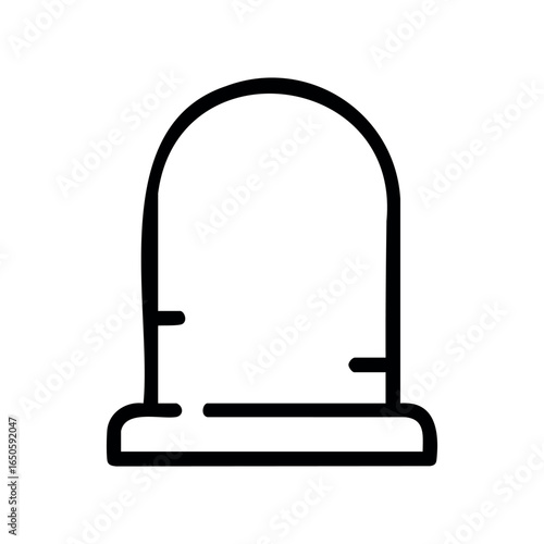 Simple black outline of a headstone icon