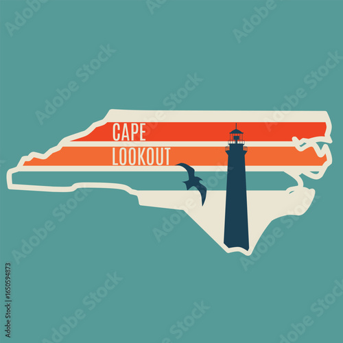 Cape Lookout Lighthouse in North Carolina Badge