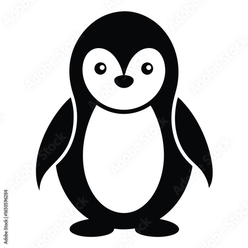 Solid color Little Penguin animal vector design