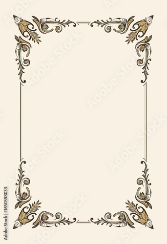 A complete set of ornate vintage vertical borders featuring elegant scrolls and classic decorative flourishes, perfect for framing certificates, invitations, and documents with a luxurious touch.
