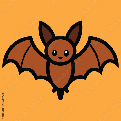 Solid color Little Brown Bat animal vector design