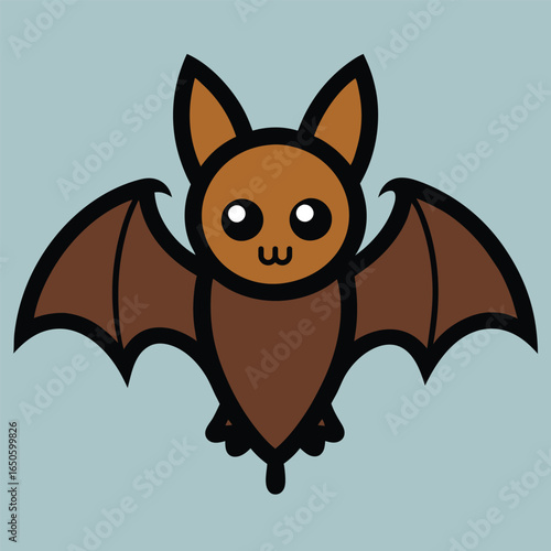 Solid color Little Brown Bat animal vector design