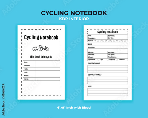 Bicycle Ride Log – KDP Interior for Cycling, Fitness, and Training Records