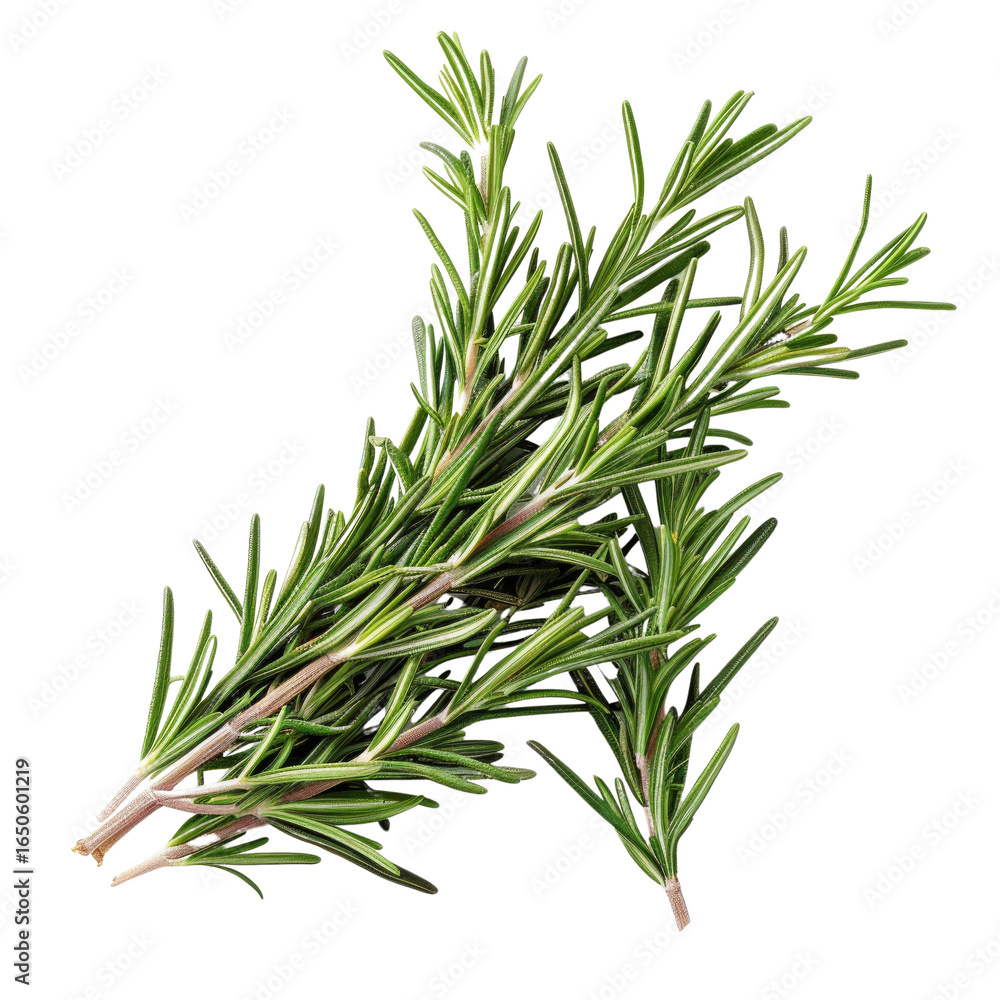Fototapeta premium A bunch of fresh rosemary sprigs, ideal for cooking or aromatherapy. background removed