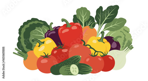 A Vibrant Assortment of Fresh Healthy Vegetables and Garden Produce