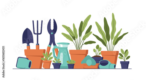 Gardening Tools and Potted Plants for a Beautiful Outdoor Space