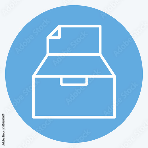 Icon Paper. related to Waste Sorting symbol. blue eyes style. design editable