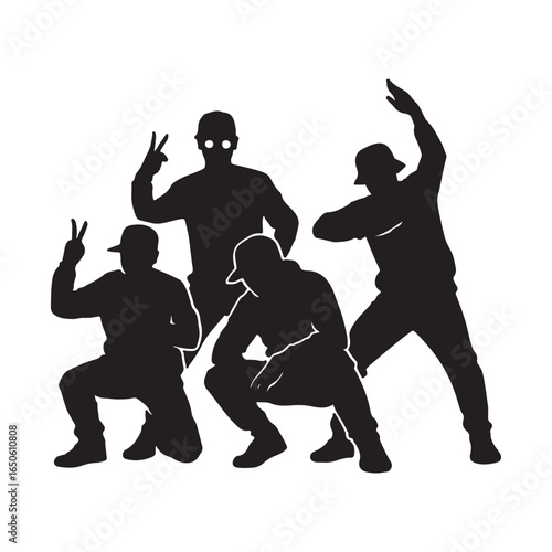 Group of young men posing in a dynamic silhouette