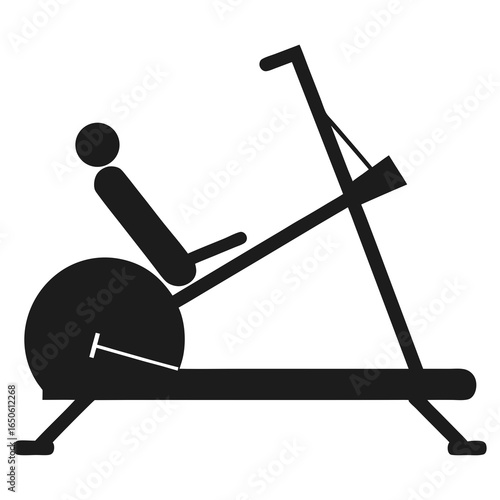 Silhouette vector illustration of a ski erg machine for exercise