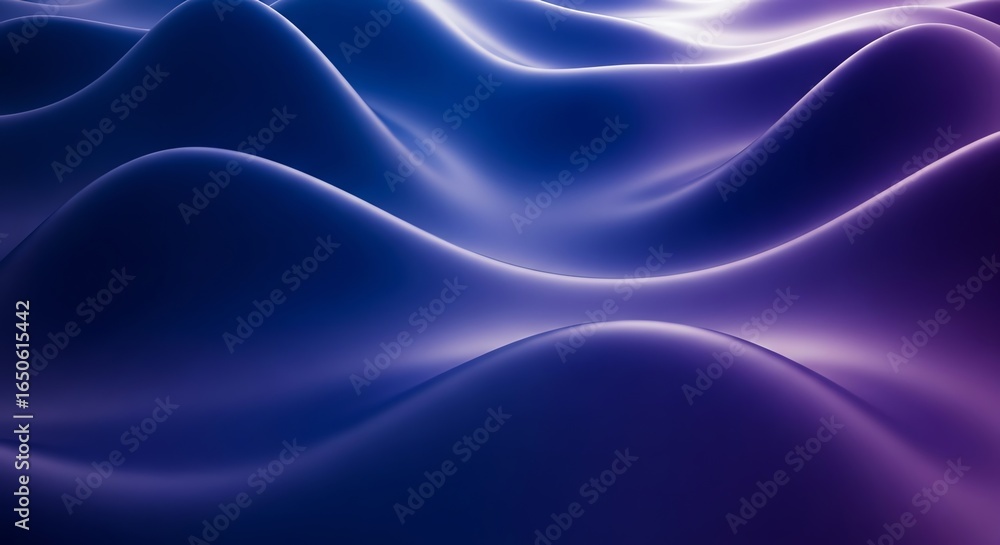 Fototapeta premium Flowing abstract forms in purple and blue hues