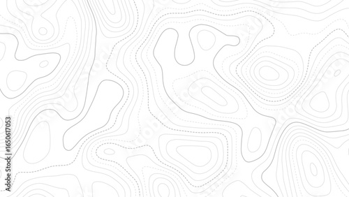 Abstract wavy topographic line background. Seamless pattern and banner design. Modern and dynamic feel to topographic mapping vector illustration.
