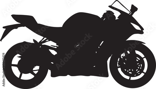 black motorcycle silhouette on white background clip art preview