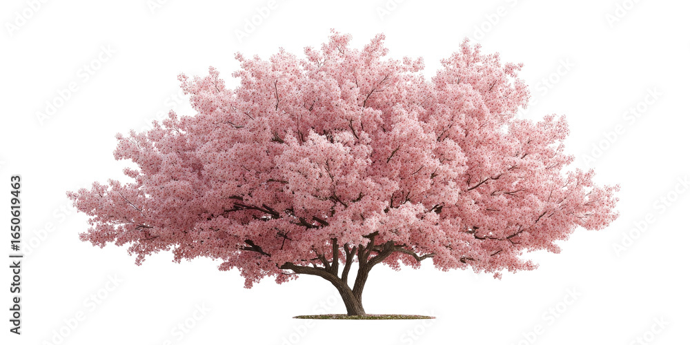 Obraz premium Beautiful Blooming Tree with Vibrant Flowers in Full Bloom Transparent Background