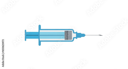 Medical injection syringe vector illustration health care vaccination flu shot needle treatment 100char