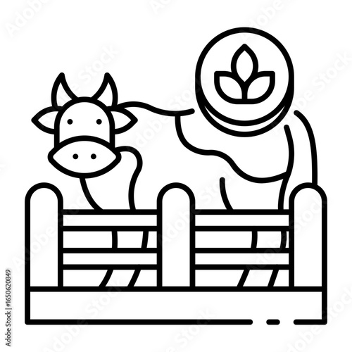 This Organic livestock icon is suitable for Organic Product, etc.