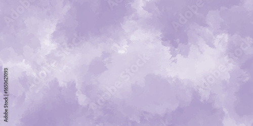 Purple watercolor splash background. Watercolor painting soft texture on wet white paper. hand drawn texture. Colorful painting vector background.	