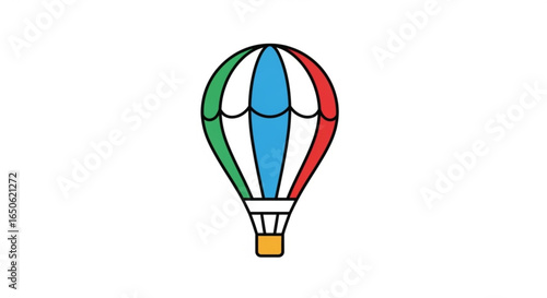 Colorful hot air balloon vector illustration for travel adventure and sky flying experience concept design element