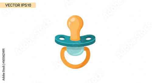 Baby pacifier vector graphic for newborn infant child care and soothing with cute design and bright colors