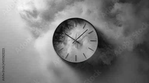 Wallpaper Mural Clock Enveloped in Mystical Smoke Torontodigital.ca