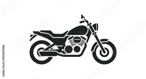 Motorcycle vector icon classic bike illustration chopper motorbike silhouette transportation vehicle design 1000cc