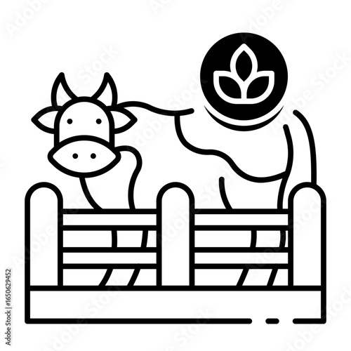 This Organic livestock icon is suitable for Organic Product, etc.