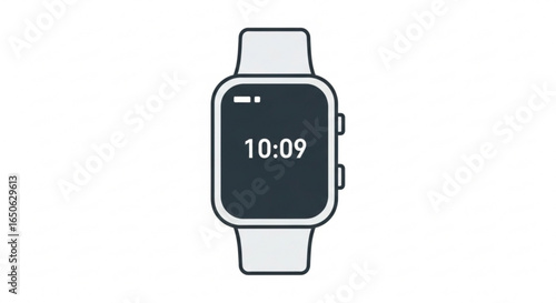 Smartwatch vector illustration for wearable technology and timekeeping digital device design concept with time