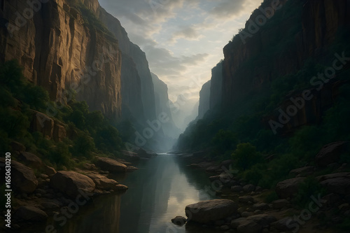 waterfall in the mountains