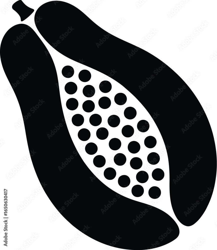 Fototapeta premium Papaya fruit with seeds tropical food